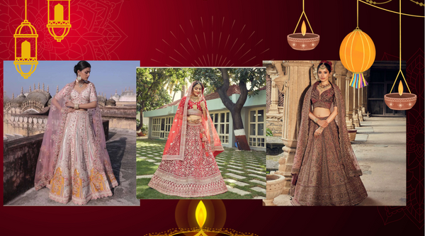 Diwali 2023 fashion trends featuring elegant lehengas in vibrant colors for the festive season