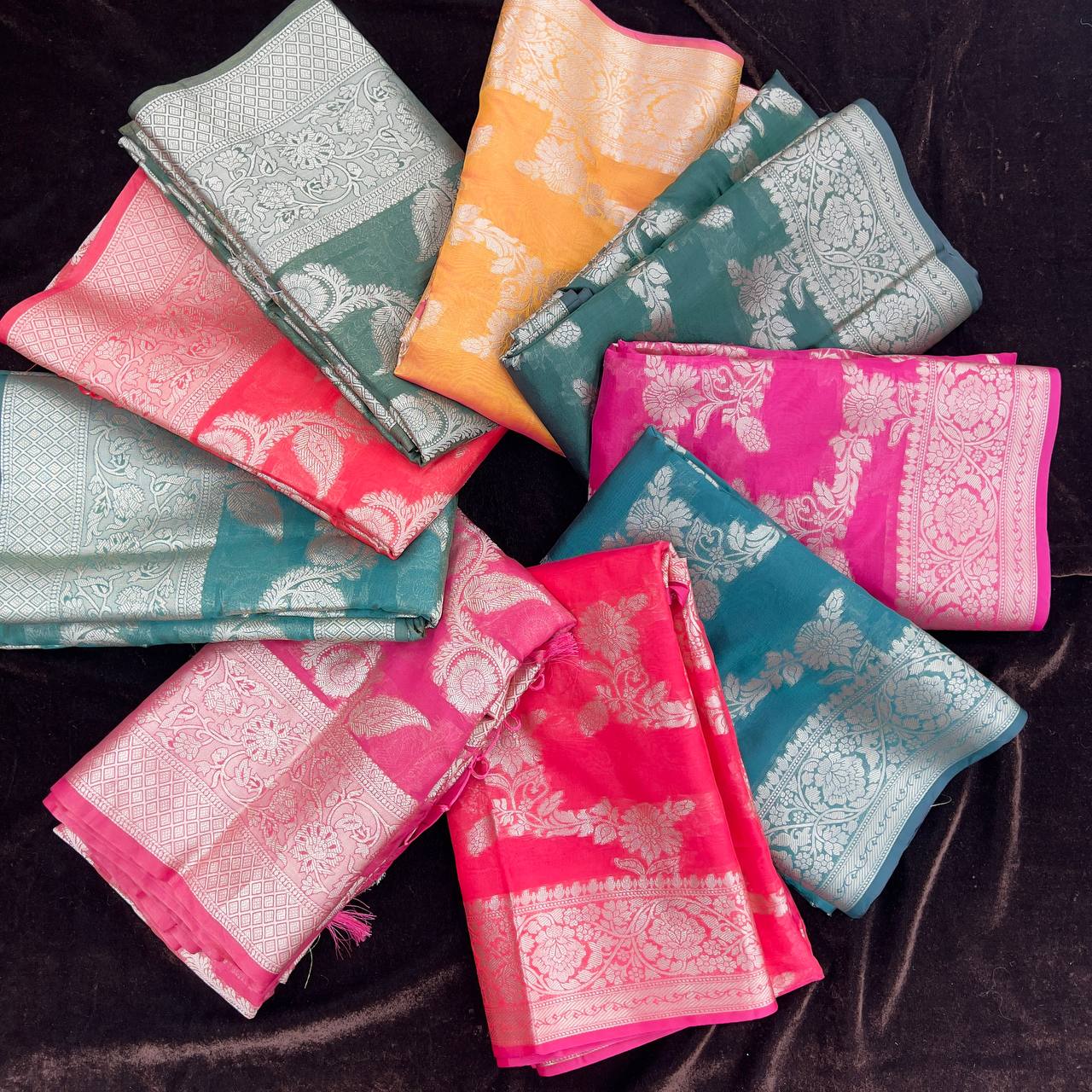 JMS_Studio Elegant Organza Saree With Jari weaving work