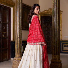 Doli - Sequins and Thread Embroidery Work Off White Lehenga Choli Set - JMS Studio
