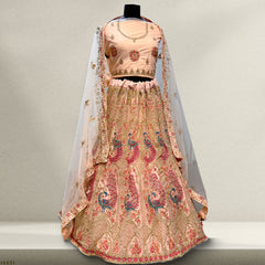 Aisha - Soft Net Sequins Work Zari Partywear Sider Lehenga JMS Studio {{ Royal Red Bridal Lehenga}}