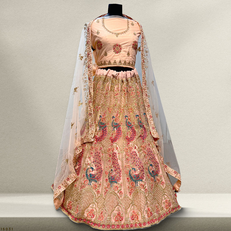 Aisha - Soft Net Sequins Work Zari Partywear Sider Lehenga JMS Studio {{ Royal Red Bridal Lehenga}}