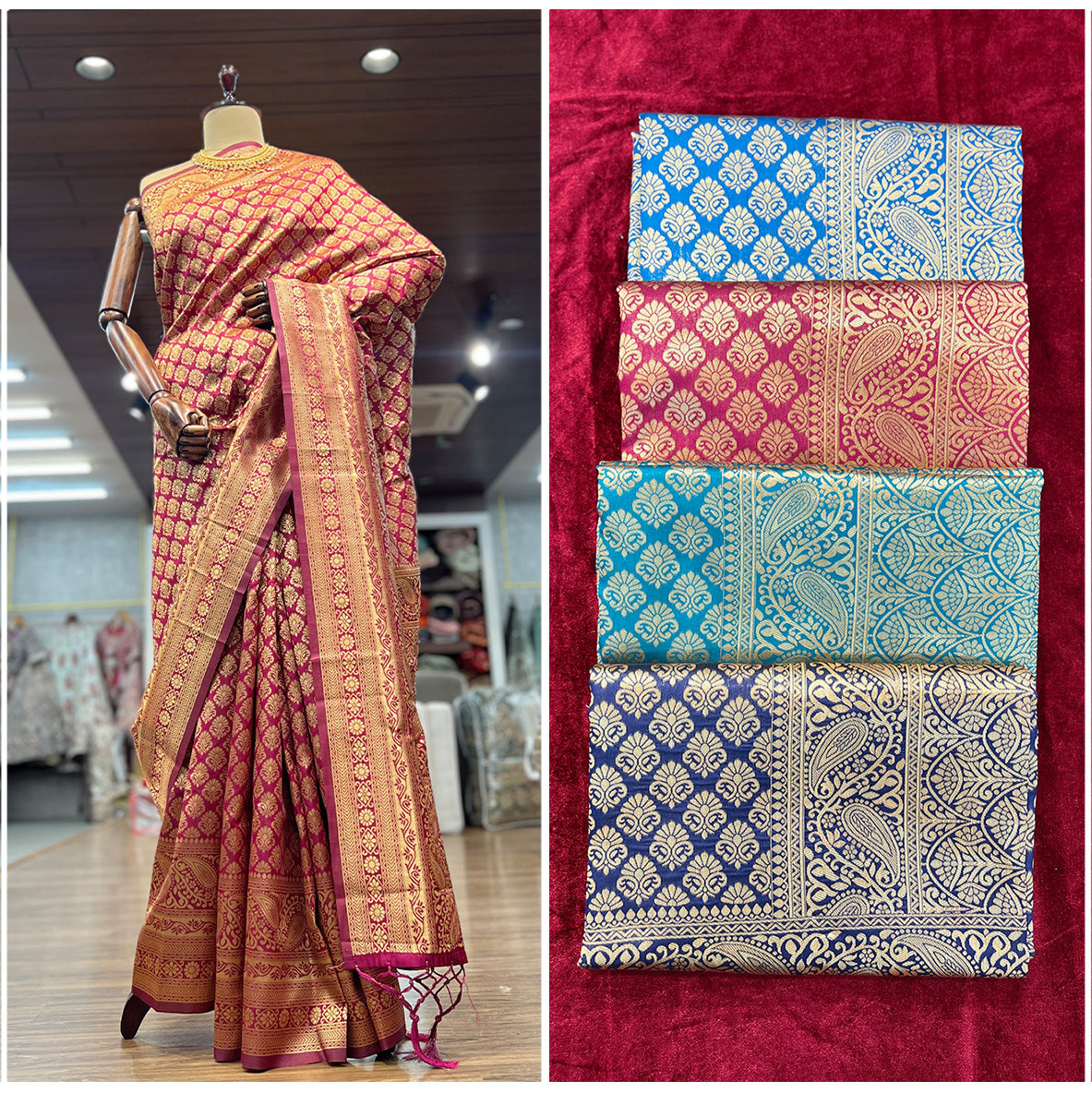 JMS_Studio Art Silk Banarsi Saree with Golden Weaves - JMS Studio