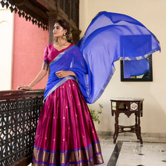 Doli - Paithani Artistry on Cotton Silk Pink Lehenga Choli Set - JMS Studio