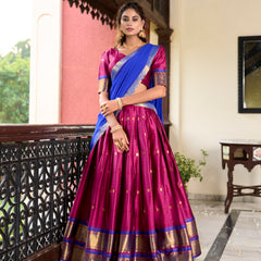 Doli - Paithani Artistry on Cotton Silk Pink Lehenga Choli Set - JMS Studio