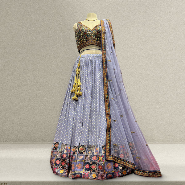 Gulaal - Ready-to-Wear Multi Color Silk Lehenga Choli JMS Studio {{ Royal Red Bridal Lehenga}}