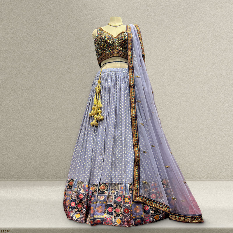 Gulaal - Ready-to-Wear Multi Color Silk Lehenga Choli JMS Studio {{ Royal Red Bridal Lehenga}}