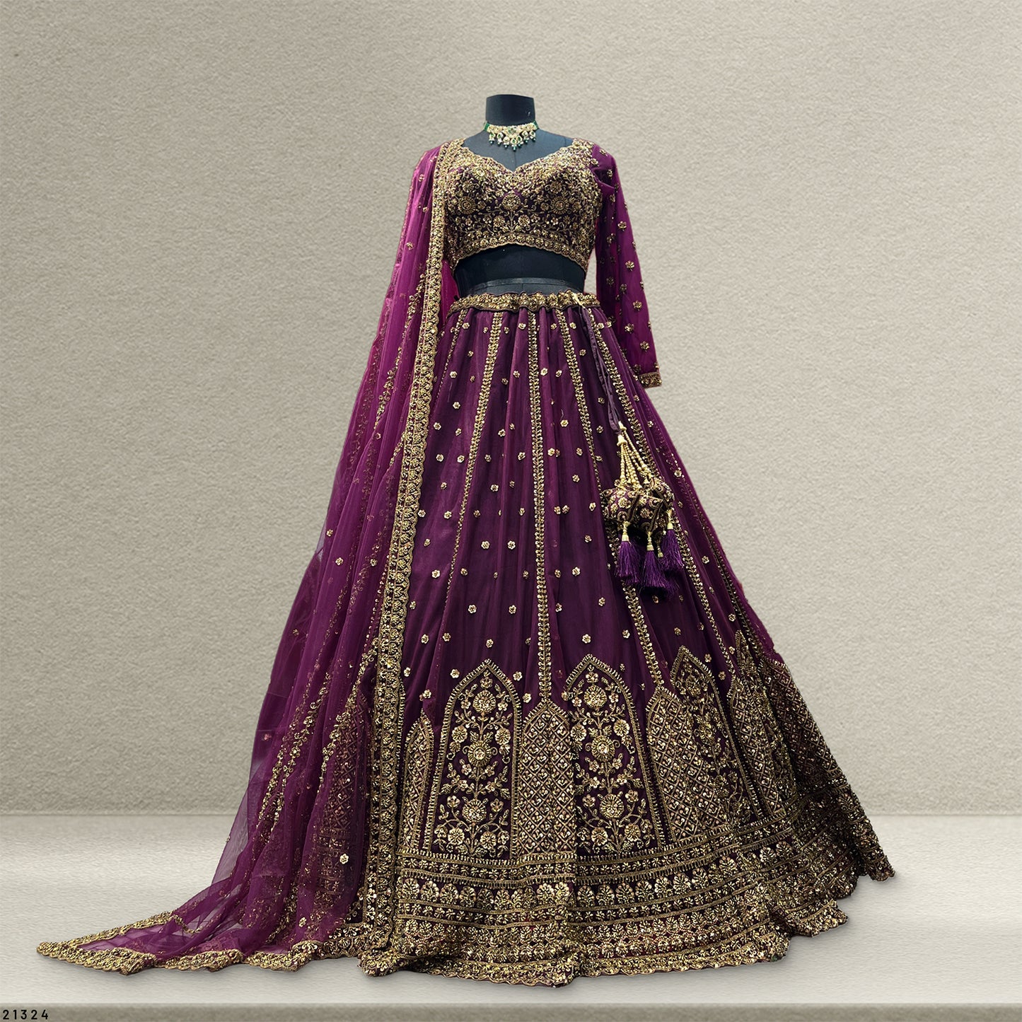 Celestial Collection: Ready-to-Wear Reception and Sangeet Partywear Lehengas Wine