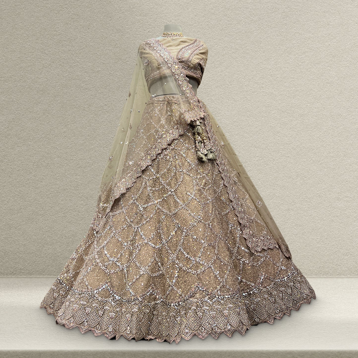 Cherry Blossom - The Modern Ivory Lehenga for Reception for Bride