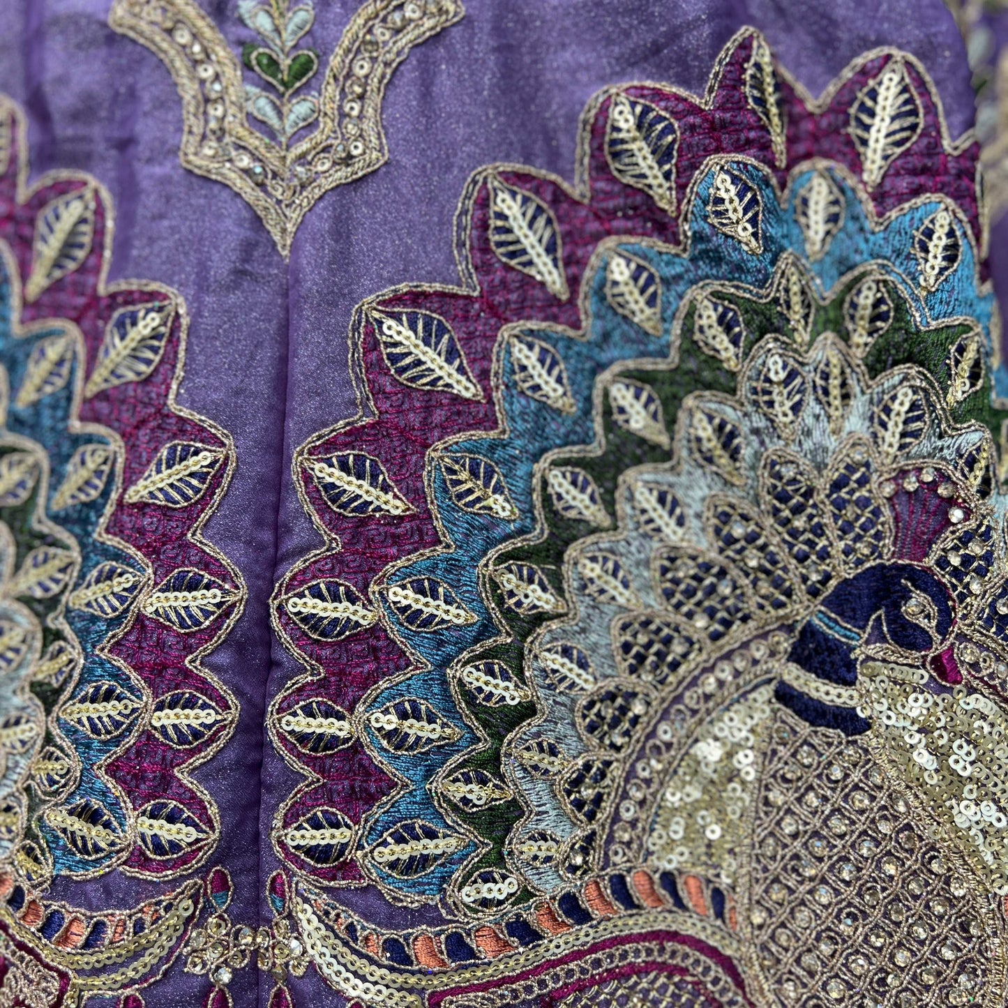 Padmini - Tissue Silk Zari & Resham Work Partywear Lavender Lehenga