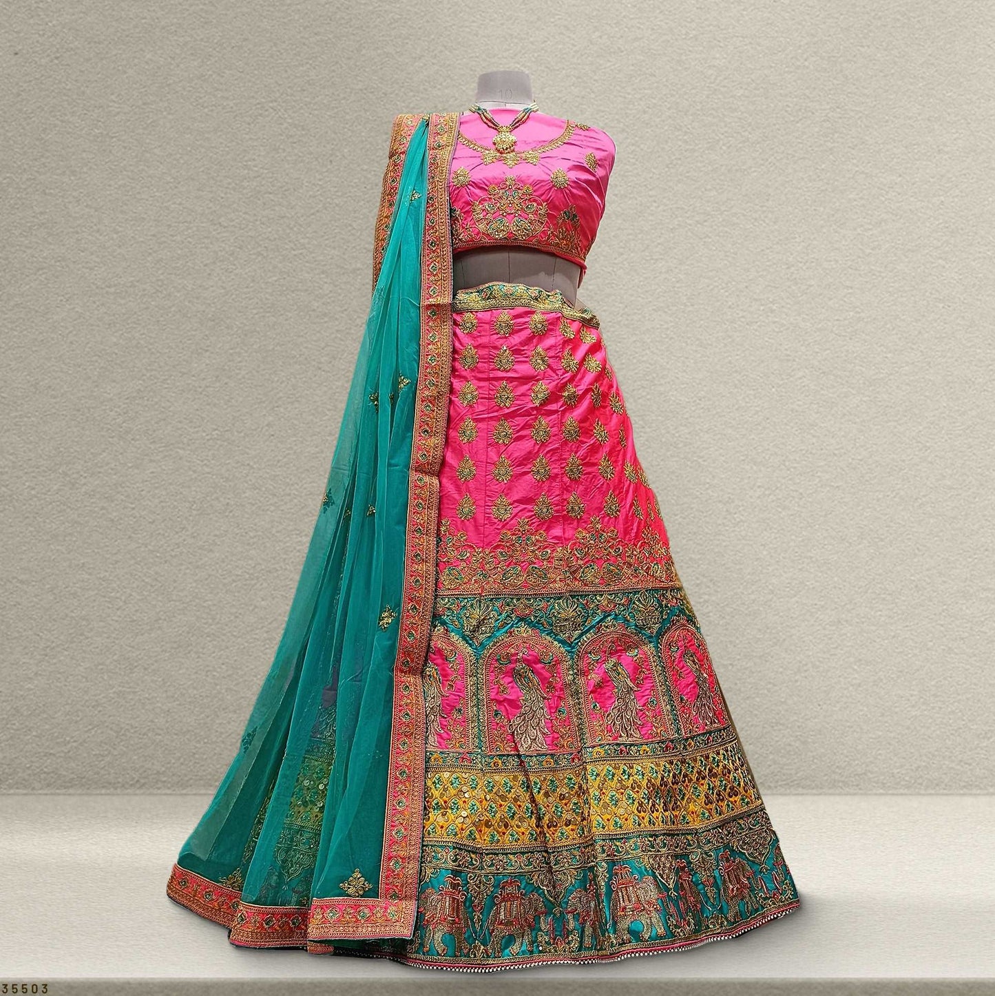 Lehza - The Party Wear Silk Panetar Sider Lehenga JMS Studio {{ Royal Red Bridal Lehenga}}