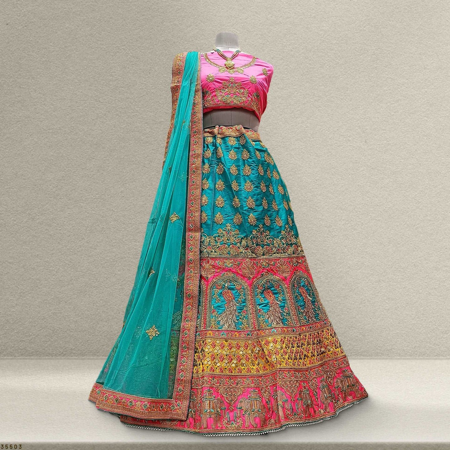Lehza - The Party Wear Silk Panetar Sider Lehenga JMS Studio {{ Royal Red Bridal Lehenga}}