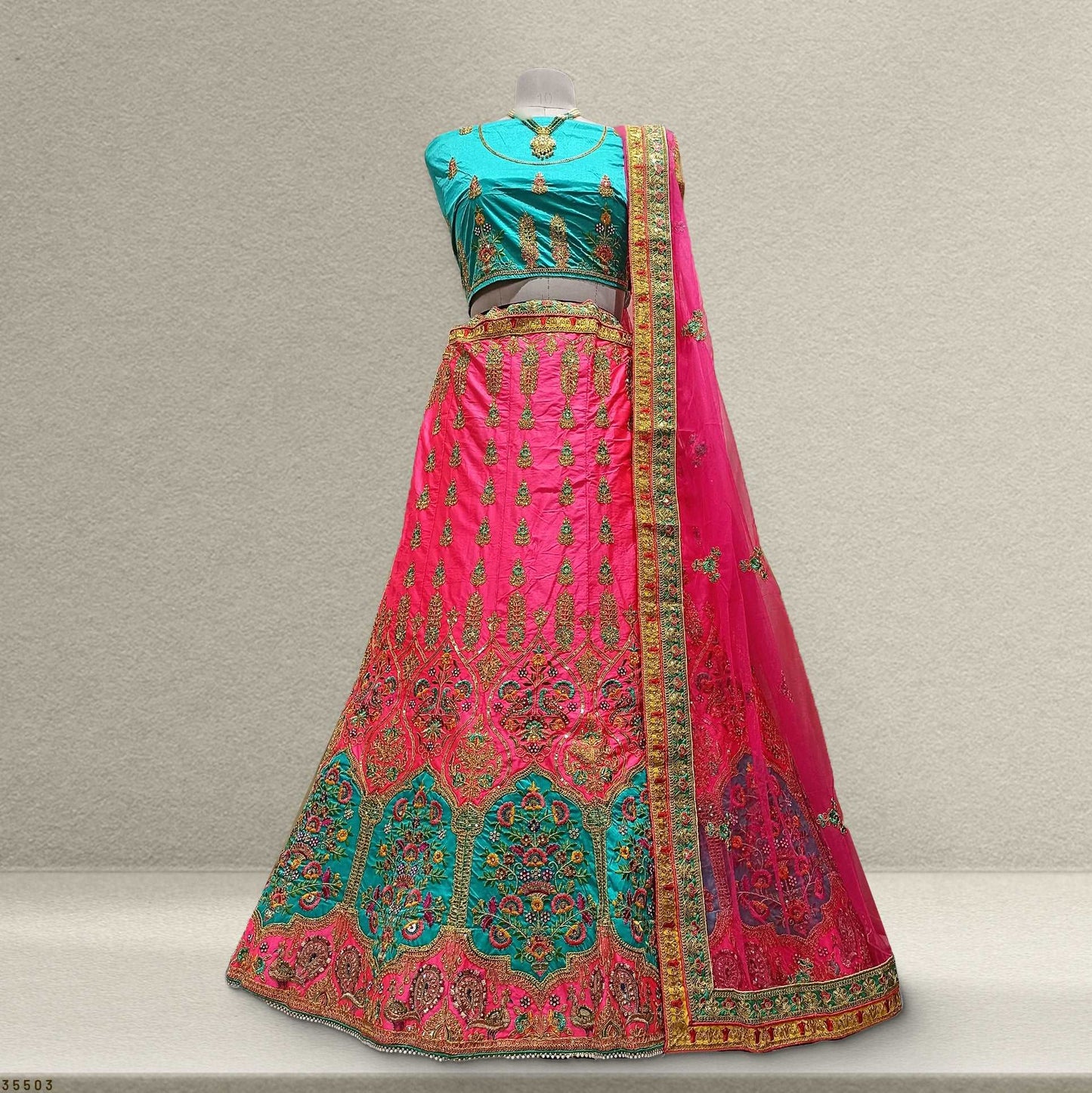Lehza - The Party Wear Silk Panetar Sider Lehenga JMS Studio {{ Royal Red Bridal Lehenga}}