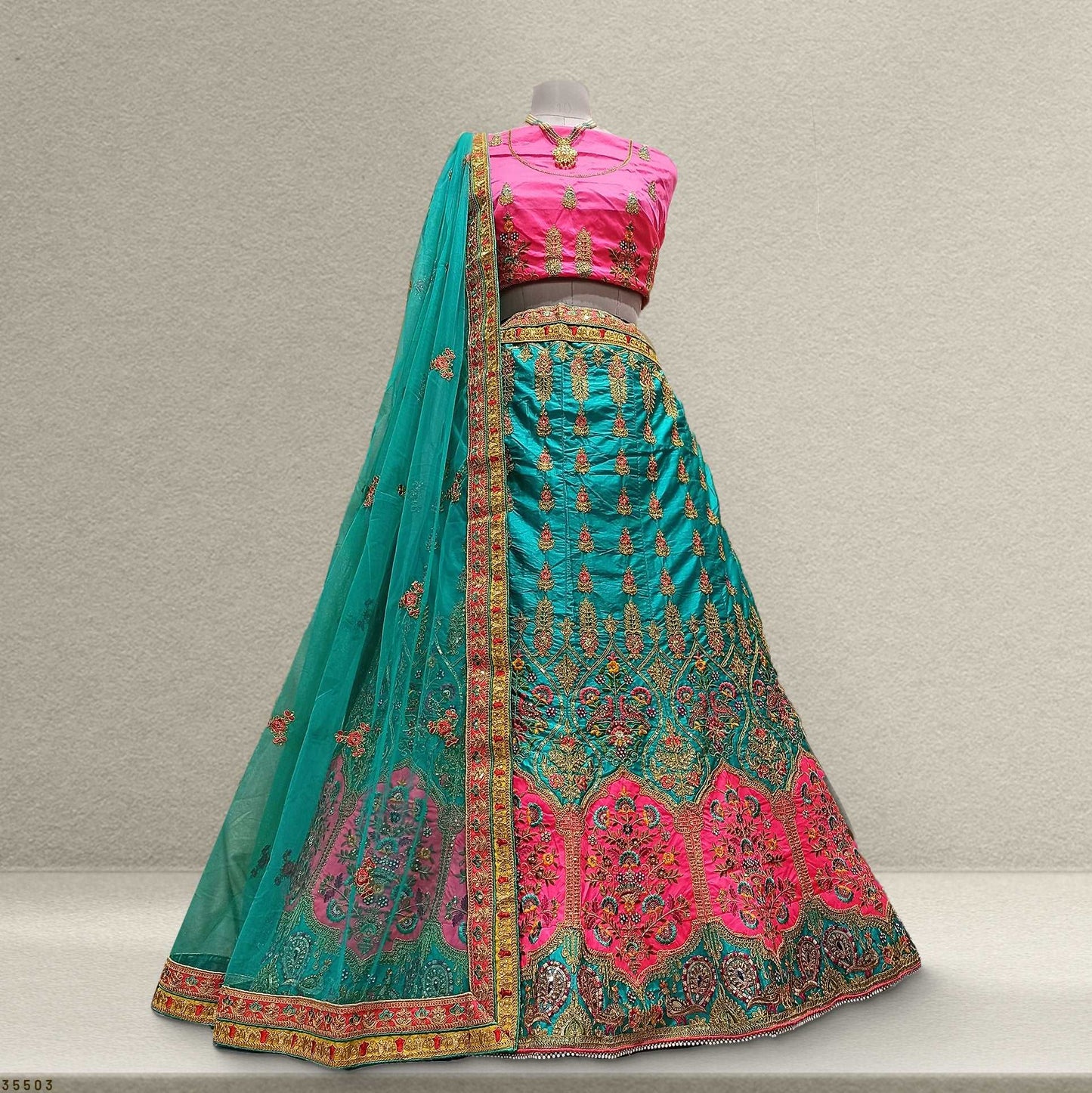 Lehza - The Party Wear Silk Panetar Sider Lehenga JMS Studio {{ Royal Red Bridal Lehenga}}