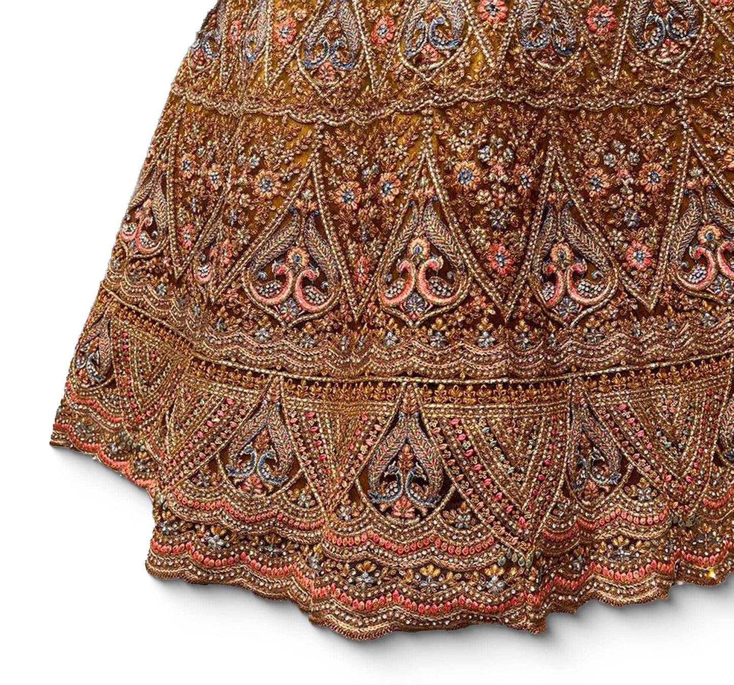 Padmini - Meenakari work Net Partywear Lehenga Choli JMS Studio {{ Royal Red Bridal Lehenga}}