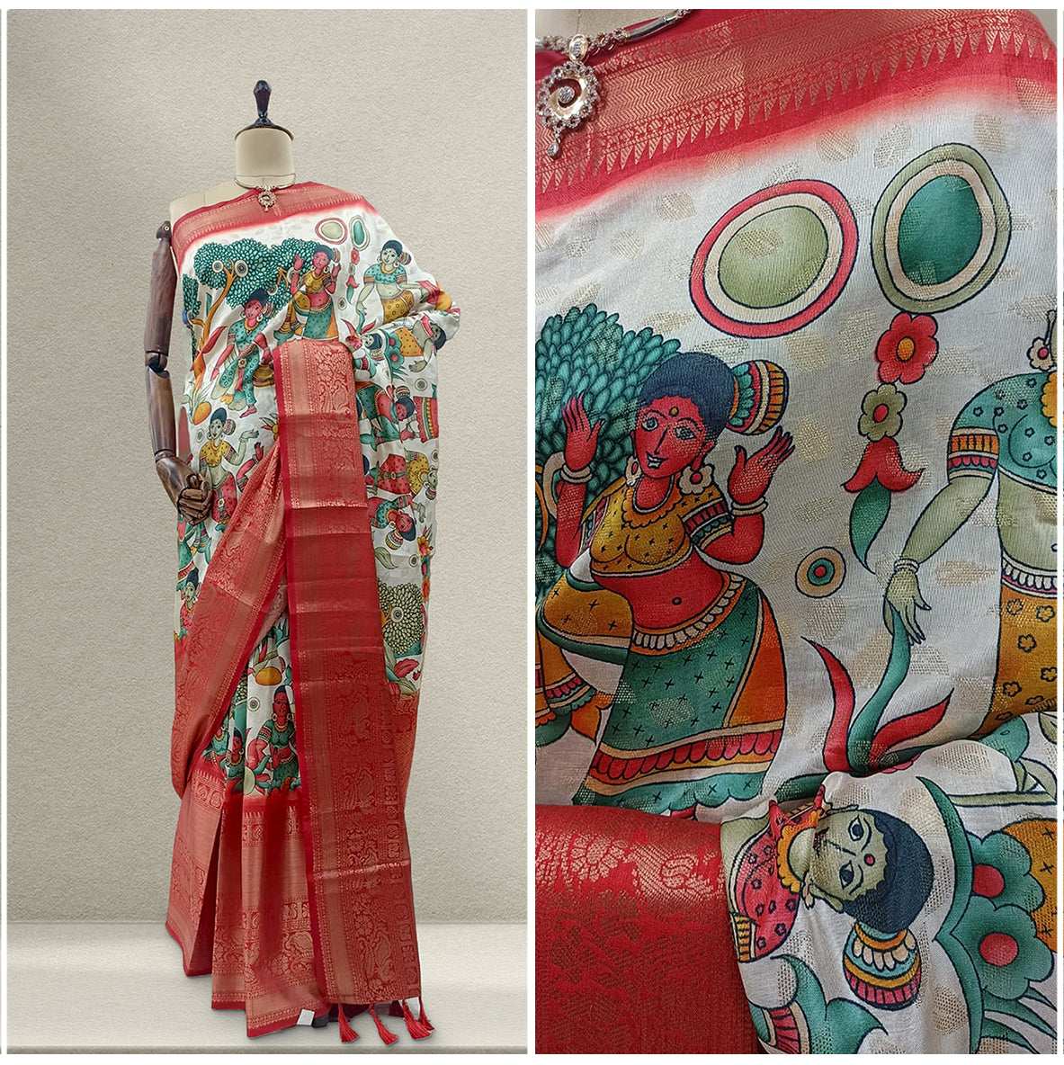 JMS_Studio Designer Ikkat Print Limited Edition Silk Saree