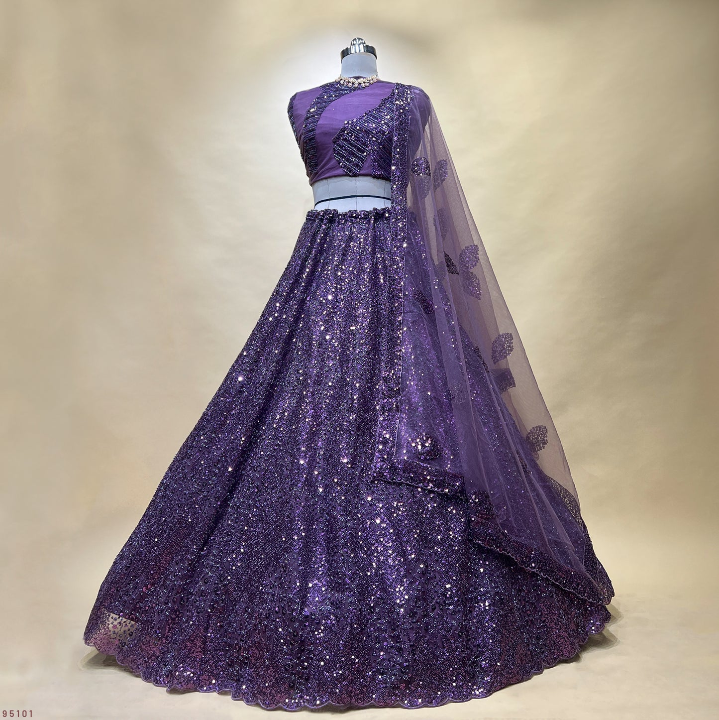 Jazzagals - Designer Handwork Couture Reception Lehenga Deep Wine