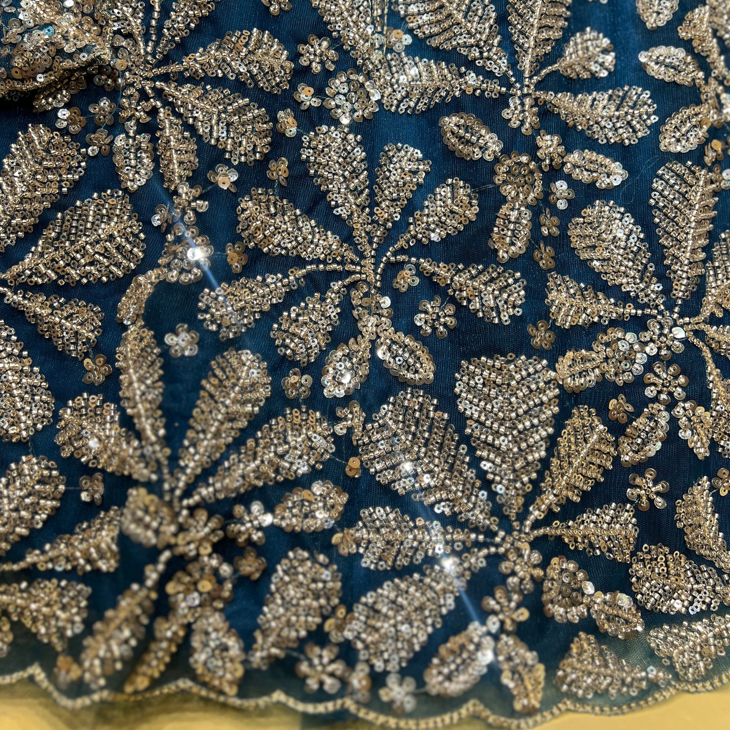 Jazzagals - Beads Handwork Navy Blue Cocktail Lehenga