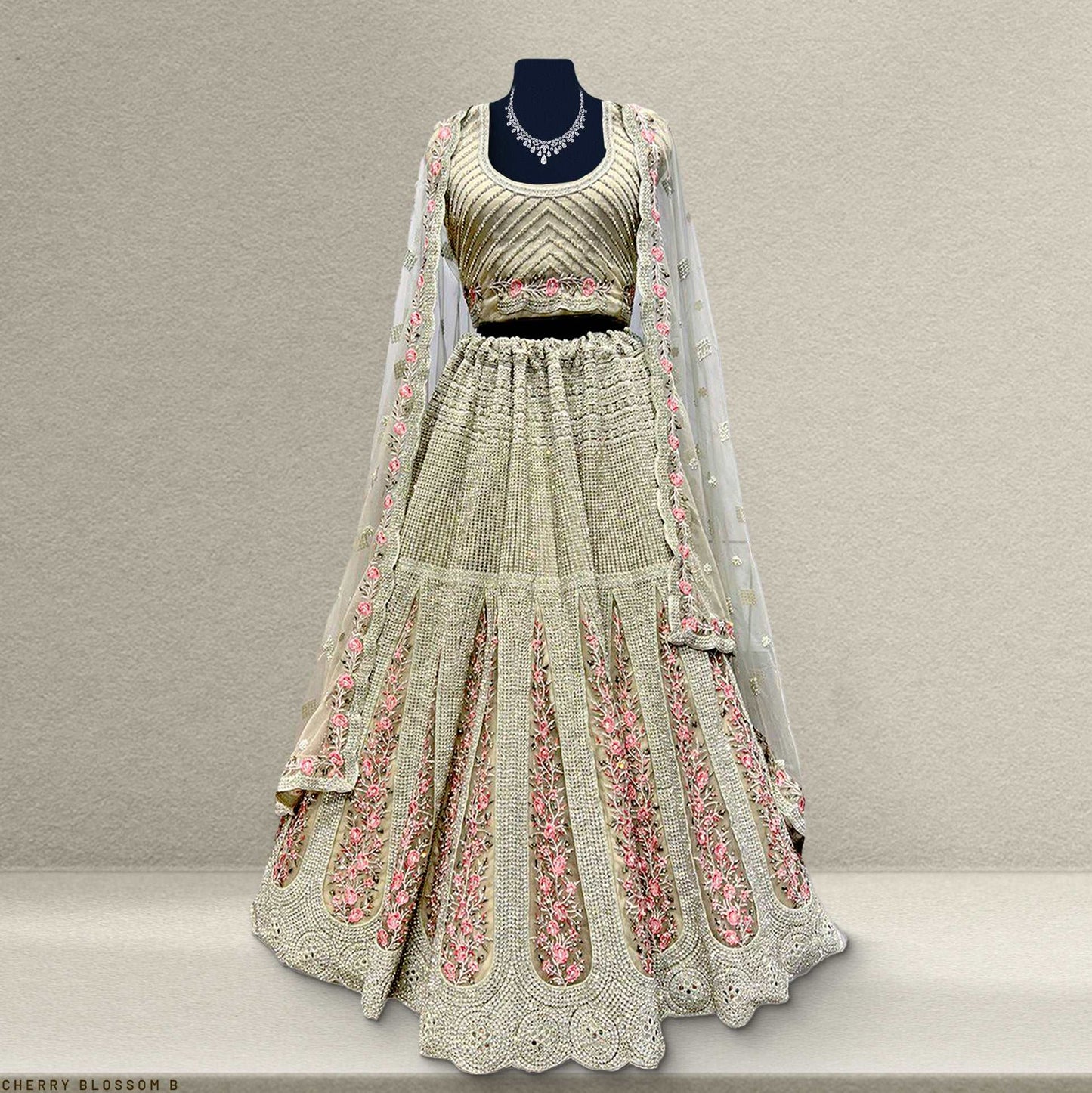 Cherry Blossom - The Modern Lehenga for Reception for Bride JMS Studio {{ Royal Red Bridal Lehenga}}