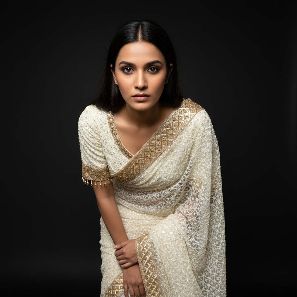 JMS_Studio Designer Boutique Net Partywear Ready-To-Wear Saree