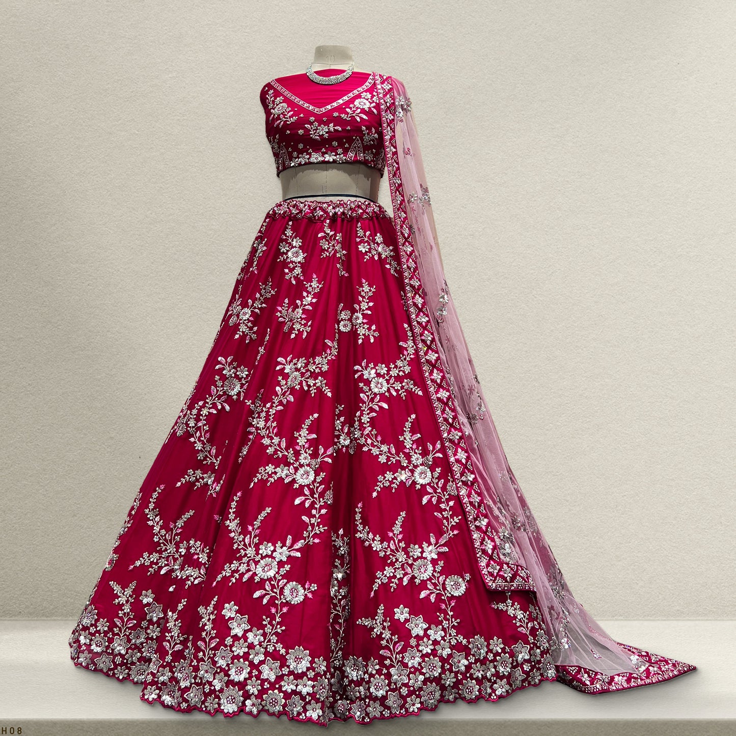 Jazzagals - Soft Georgette Designer Rani Pink Lehenga