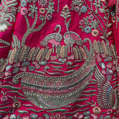 Dulhan in Rani Pink Lehenga : Peacock Design Double Dupatta Bridal Lehenga