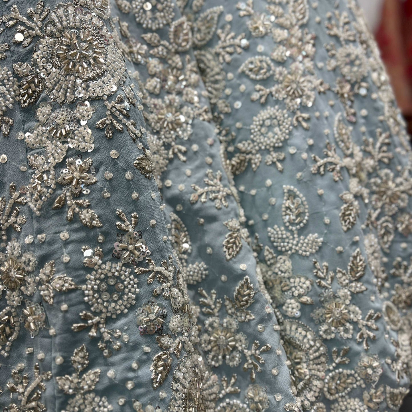 Jazzagals - Designer Replica Powder Blue Handwork Couture Lehenga