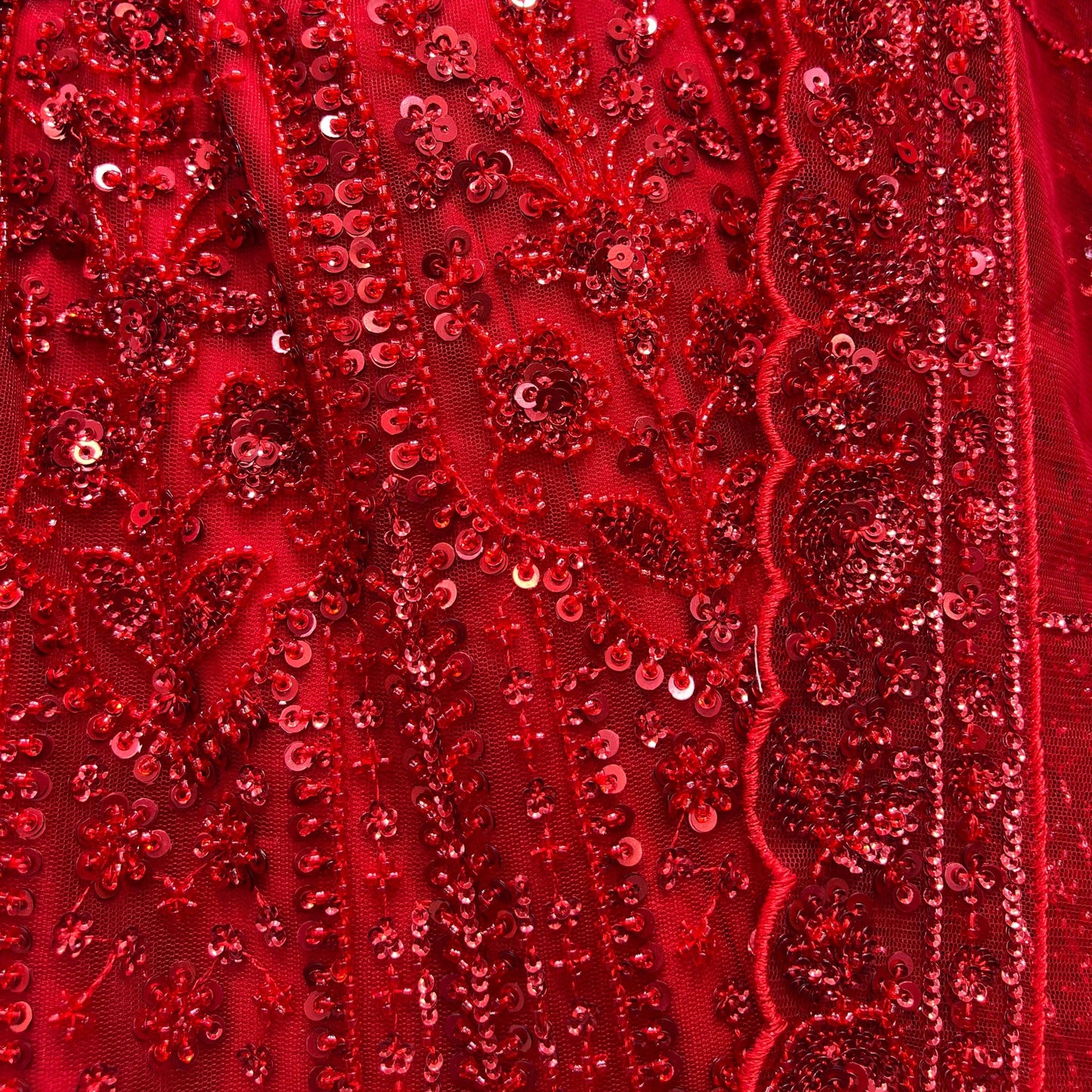 Jazzagals - Designer Replica Red Self Handwork Couture Lehenga