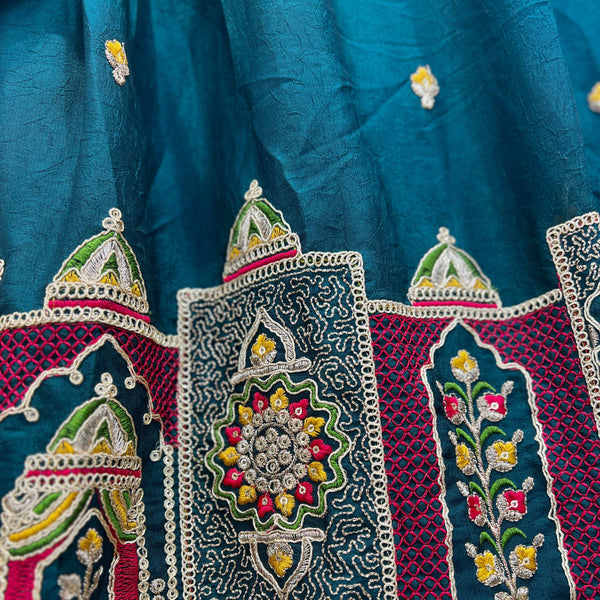 Aisha - Zari & Thread Embroidered Georgette Lehenga Set