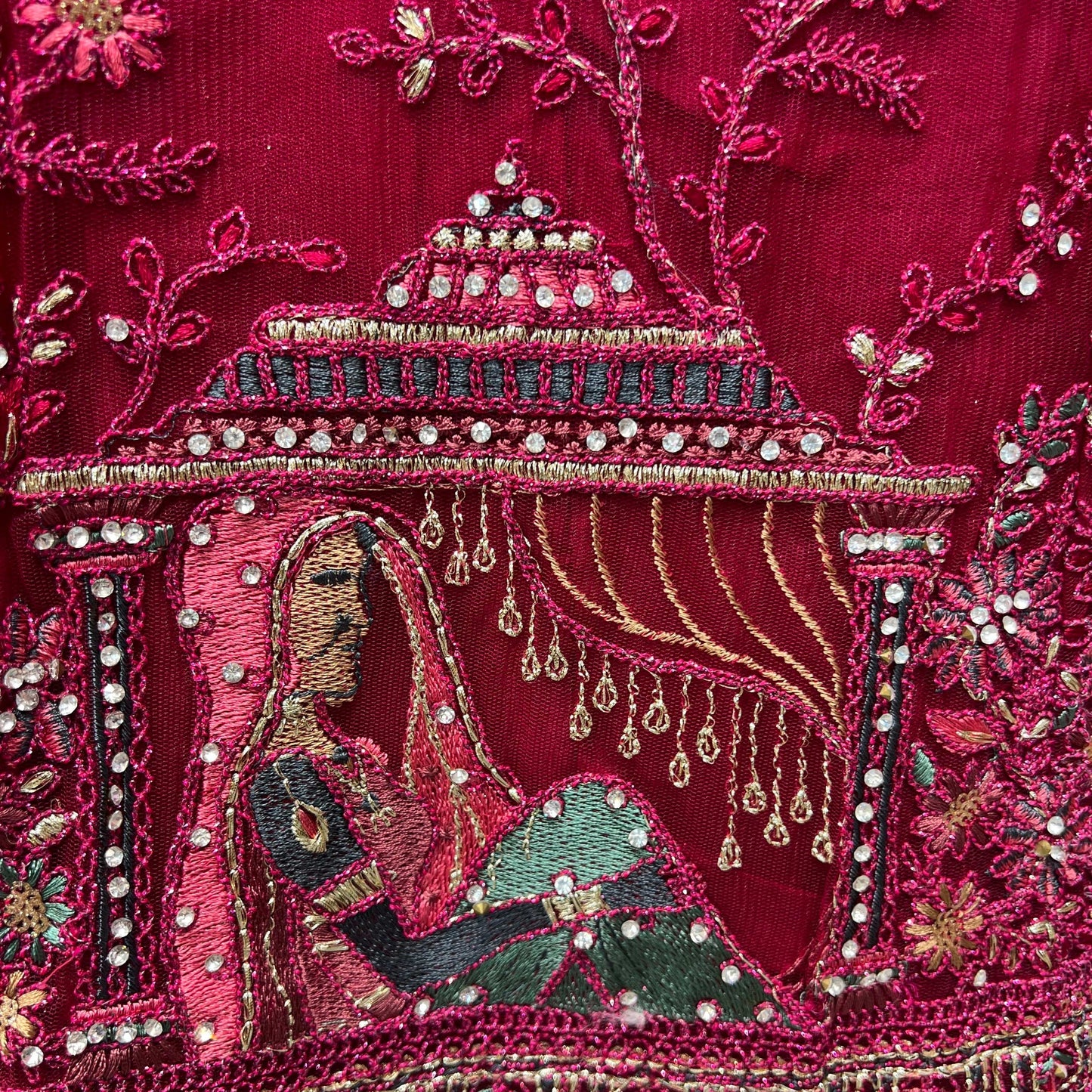 Padmini - Meenakari Threadwork Partywear Lehenga Set Pink