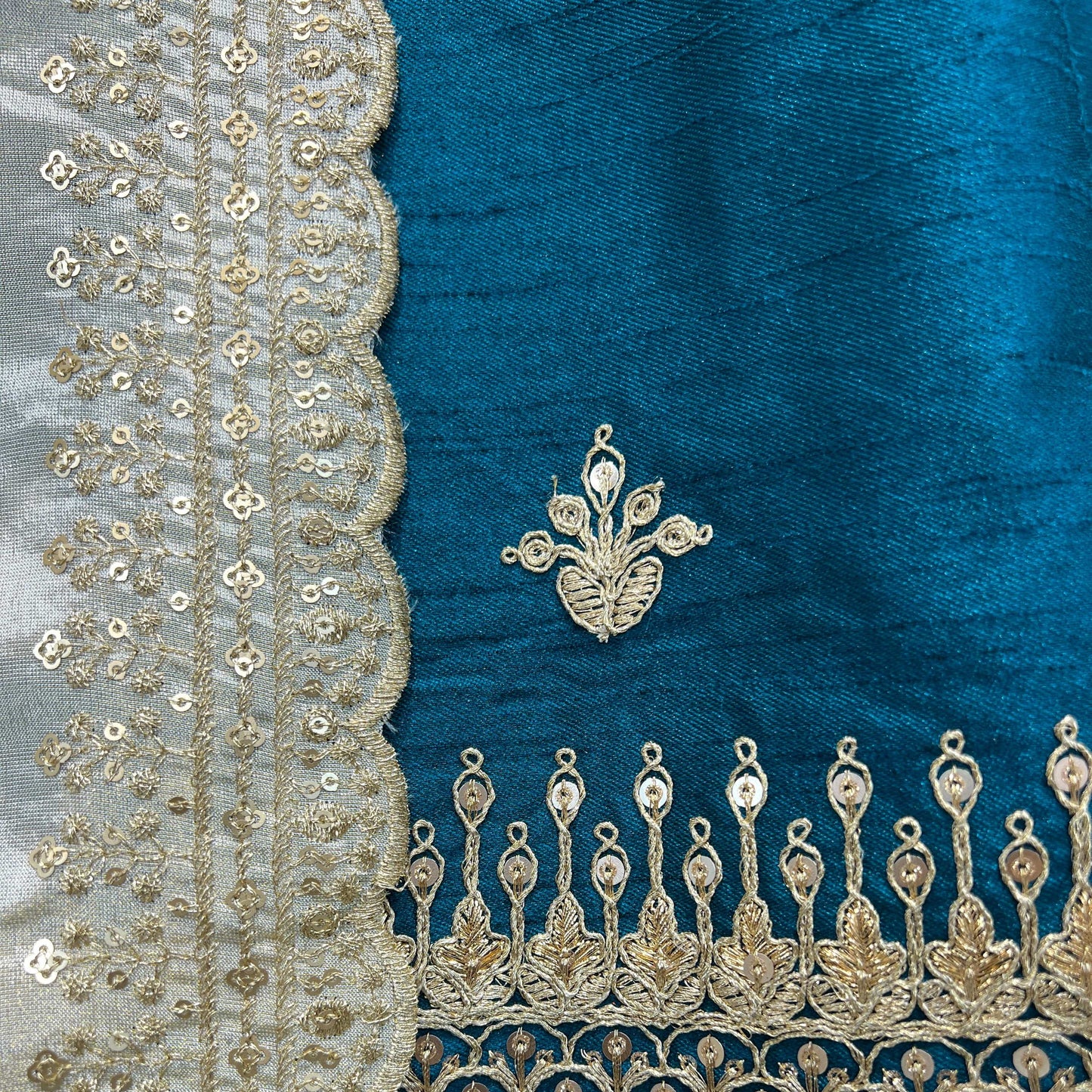 Royal Baggi - Raw Silk 20 Kali Flared Minimal Designer Lehenga - Mystic Teal