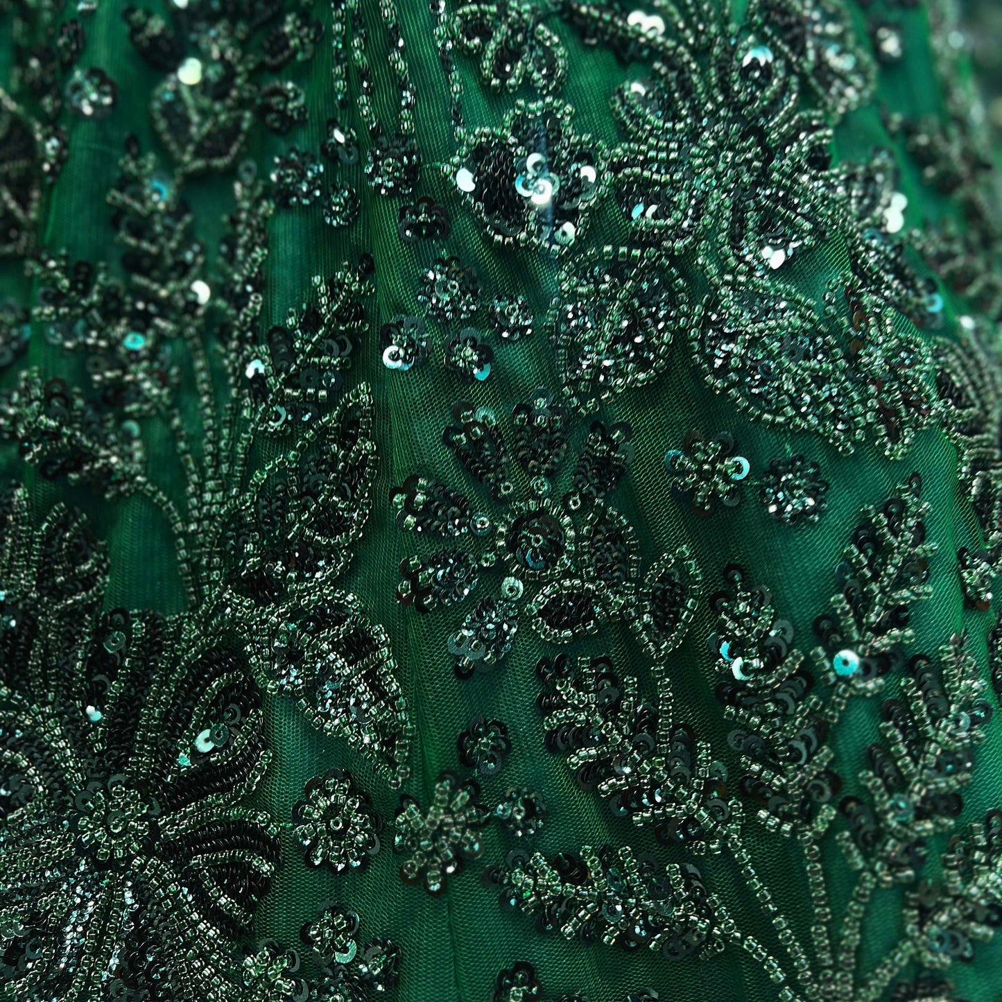 Jazzagals - Designer Replica Monotone Handwork Couture Lehenga Green