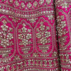 Sangria : Double Dupatta Minimal Rani Pink Bridal Lehenga