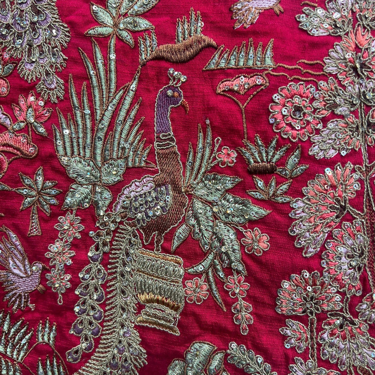 Kundan : Ready-To-Wear Raw Silk Cheery Pink Bridal Lehenga