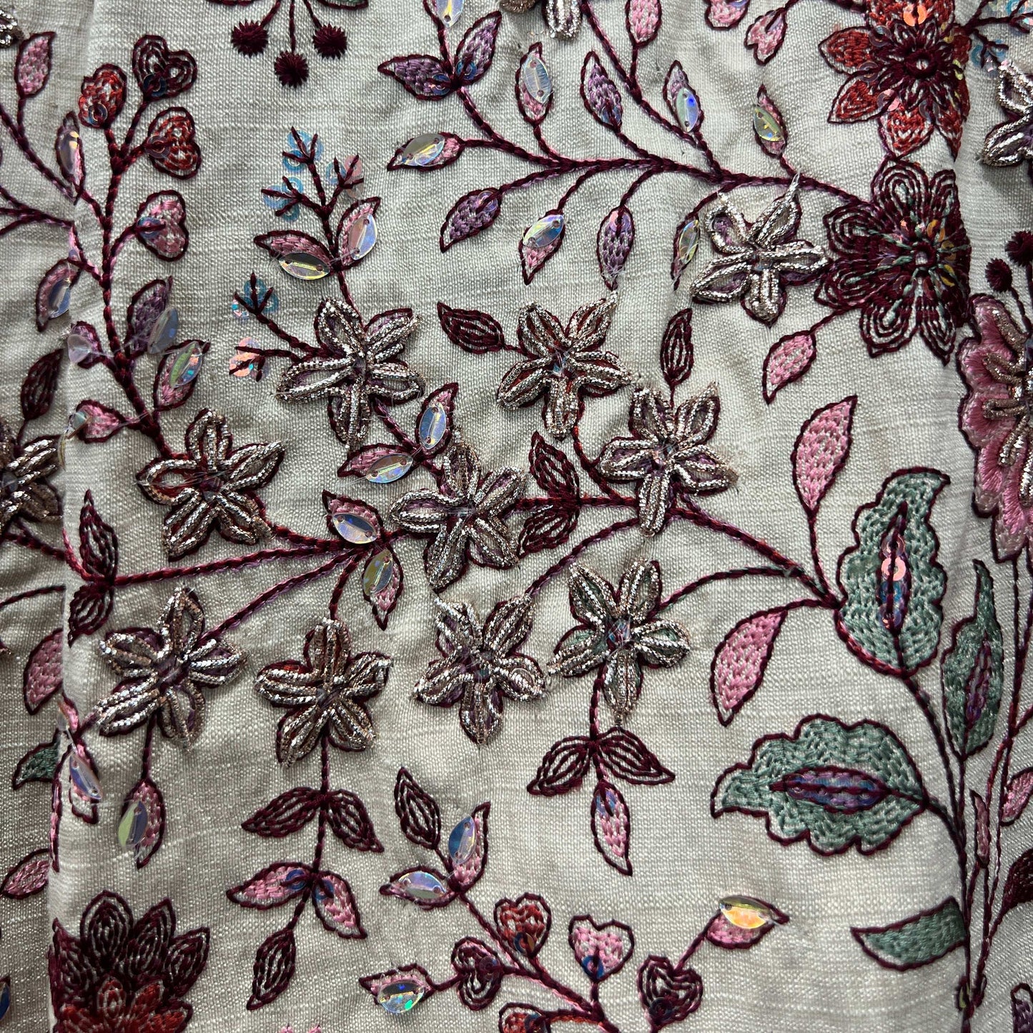 Rosé - Designer Raw Silk Lehenga with Resham and Handwork Double Dupatta