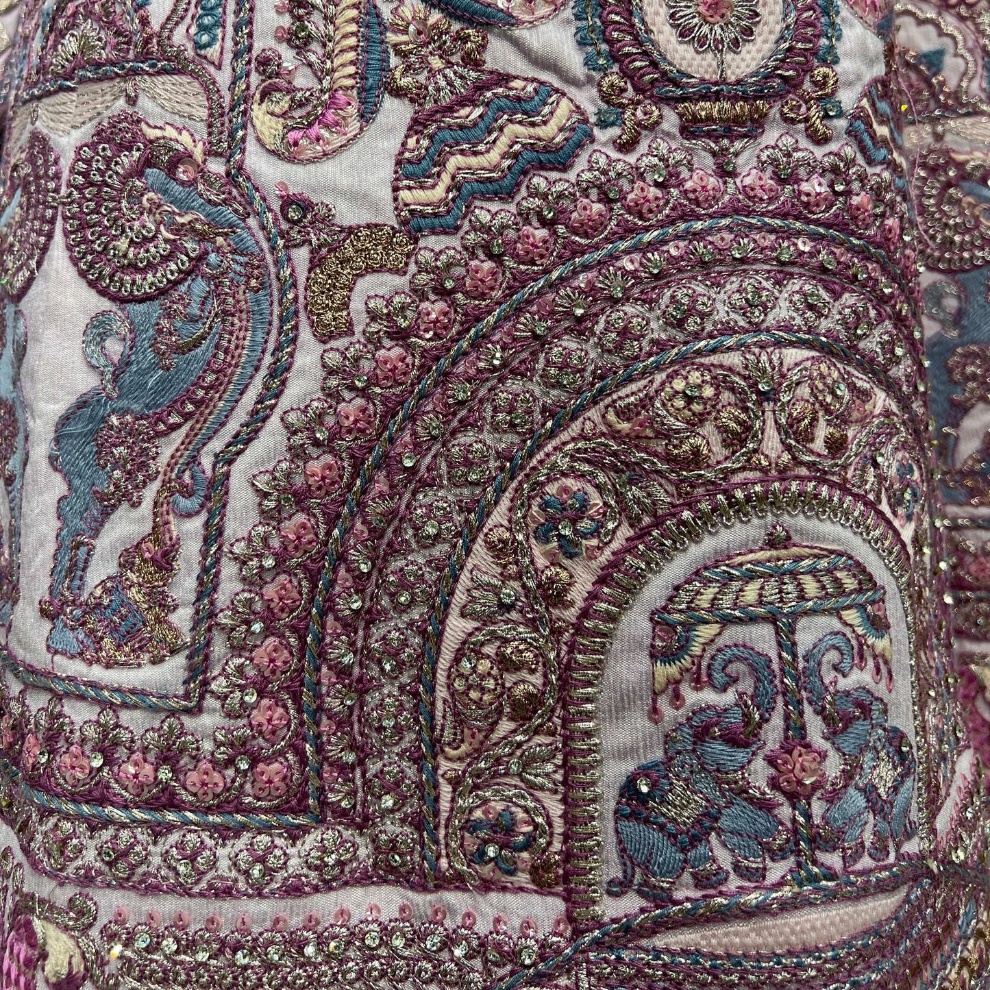 Damsel - Raw Silk Lilac Color Big Flared Bridal Reception Lehenga