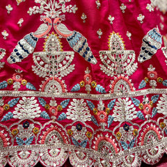 Dulhan in Rani Pink Lehenga : Double Dupatta Royal Baggi Collection JMS Studio {{ Royal Red Bridal Lehenga}}