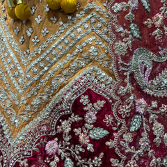 Amrapali - The Royal Tissue Silk Rajwadi Gorgeous Bridal Lehenga Mustard Color - JMS Studio