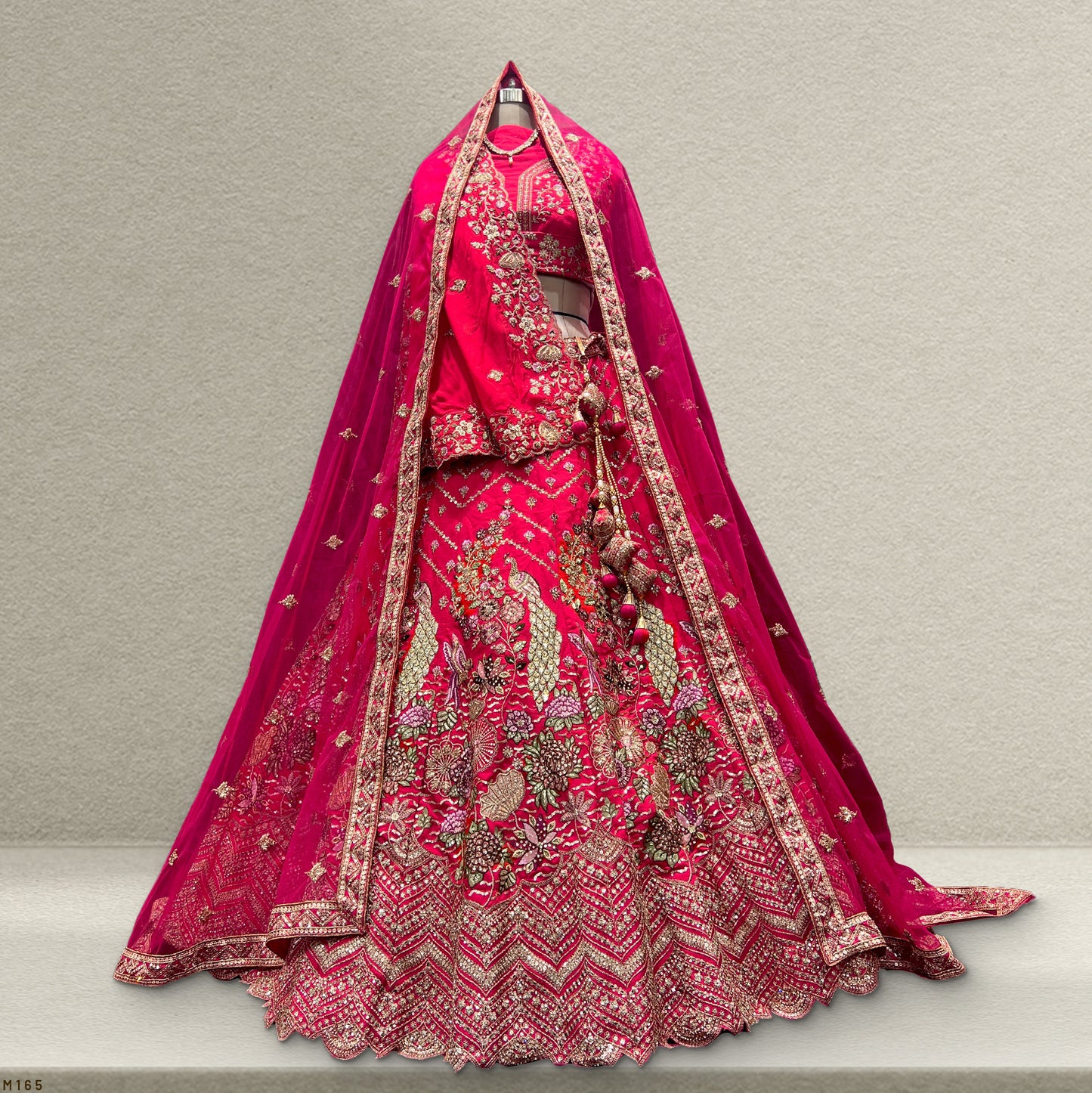 Sangria : Soft Silk Rani Pink Gorgeous Bridal Lehenga - JMS Studio