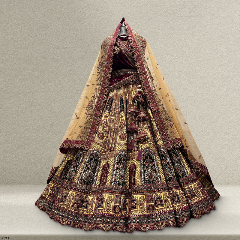 Amrapali - The Royal Gold Rajwadi Bridal Lehenga - JMS Studio