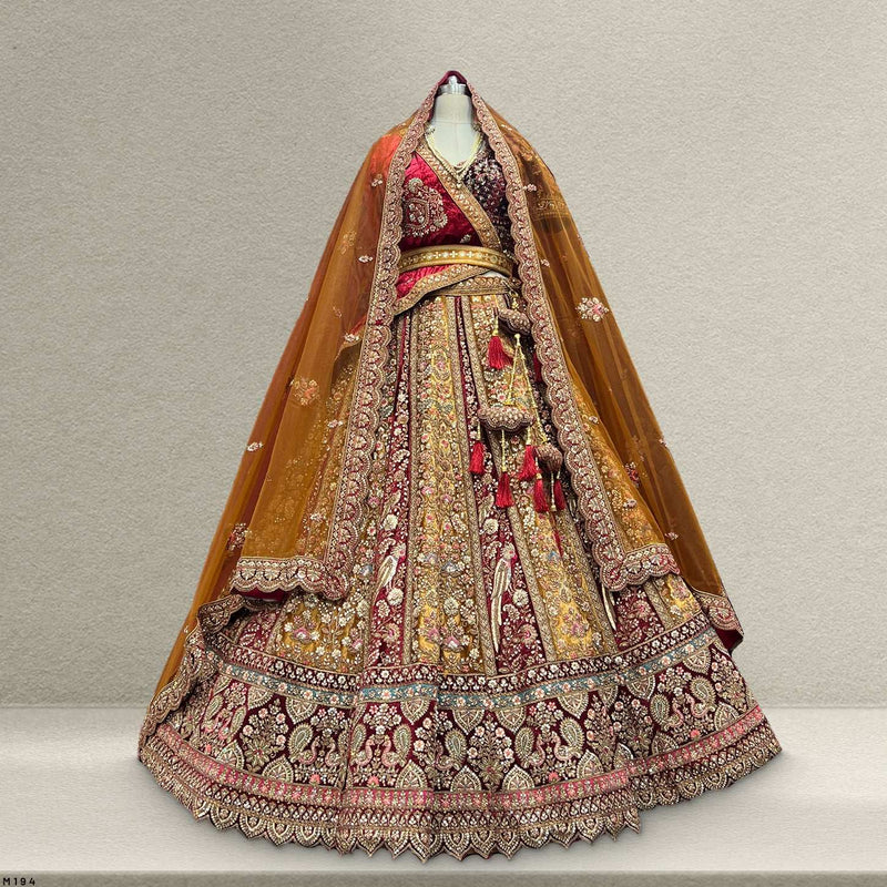 Rajgharana - The Rajwadi Parrot Gold Bridal Lehenga
