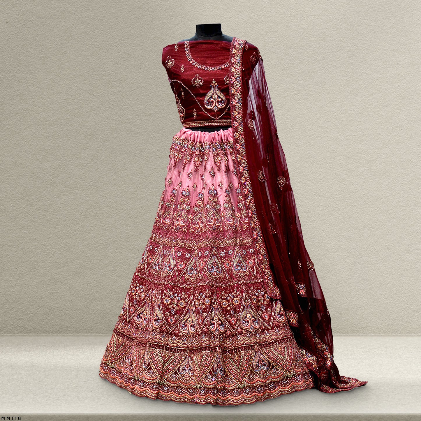 Padmini - Meenakari work Net Partywear Lehenga Choli - JMS Studio