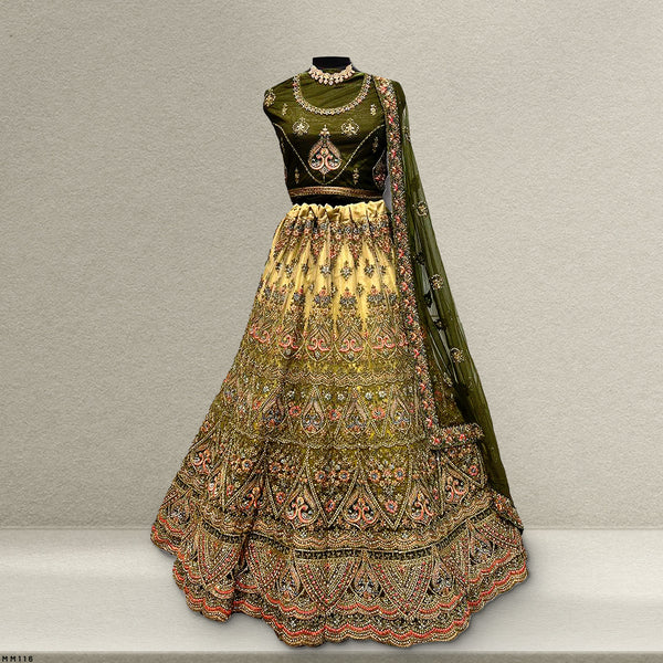 Padmini - Meenakari work Net Partywear Lehenga Choli - JMS Studio