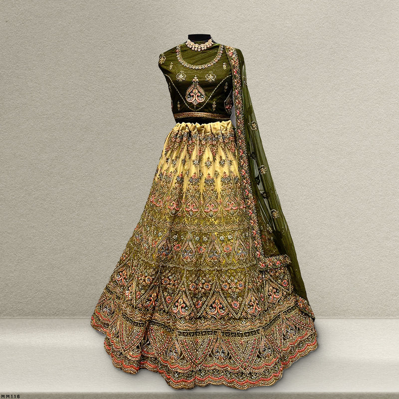 Padmini - Meenakari work Net Partywear Lehenga Choli - JMS Studio