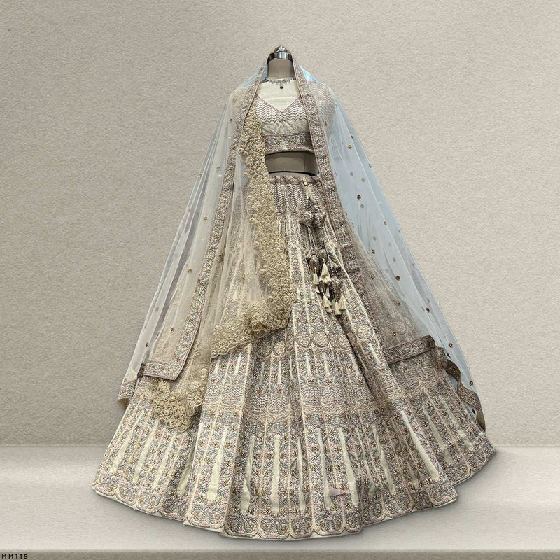 Rosé - Wedding Trousseau in Pastel Hues Bridal Reception Lehenga