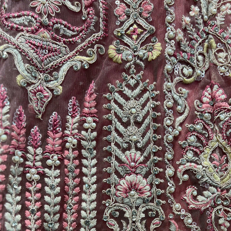 Cherry Blossom - Pink Reception Engagement Lehenga With Designer Blouse