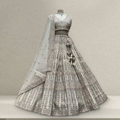 Rosé - Wedding Trousseau in Pastel Hues Off White Lehenga