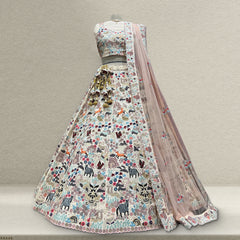 Vantara - Multicolor Soft Silk Stunning Designer Lehenga JMS Studio {{ Royal Red Bridal Lehenga}}
