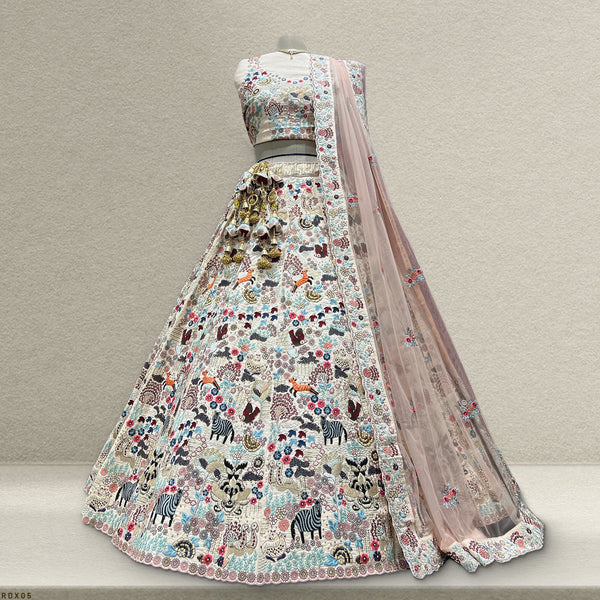 Vantara - Multicolor Soft Silk Stunning Designer Lehenga JMS Studio {{ Royal Red Bridal Lehenga}}