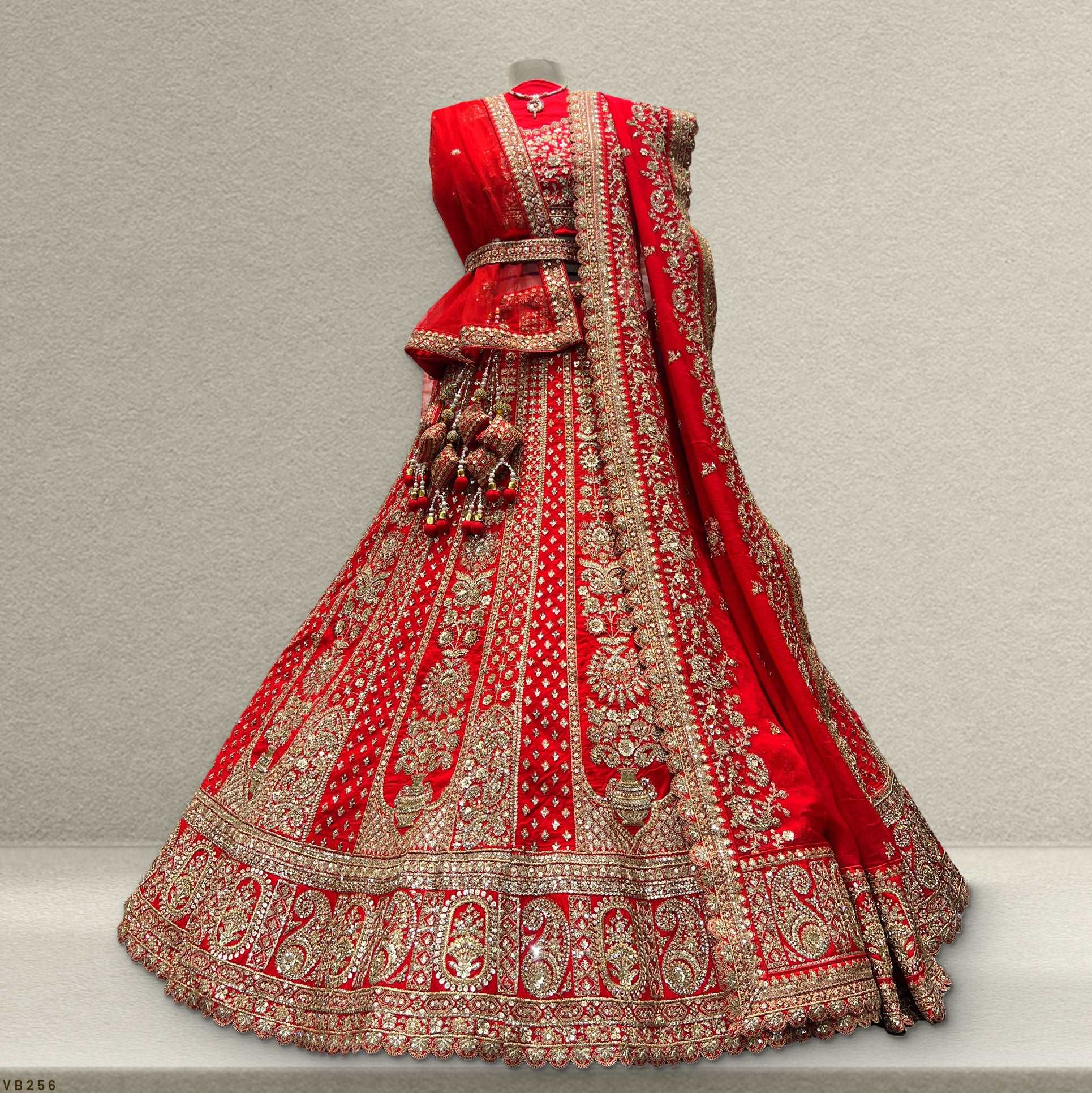 Dulhan in Red Lehenga Elegance Raw Silk Royal Red Bridal Lehenga JMS Studio