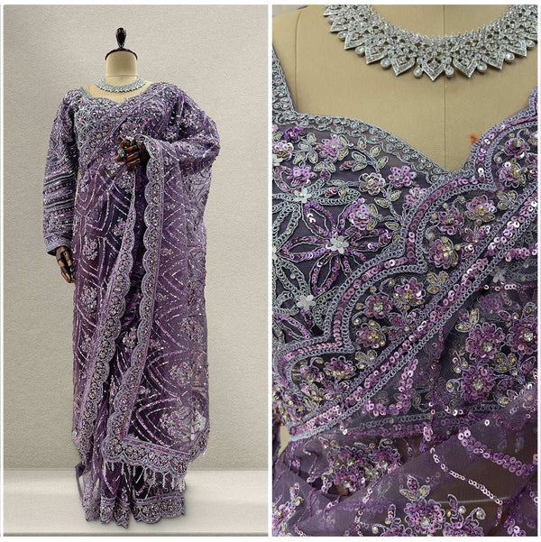 JMS_Studio Designer Boutique Net Partywear Ready-To-Wear Saree
